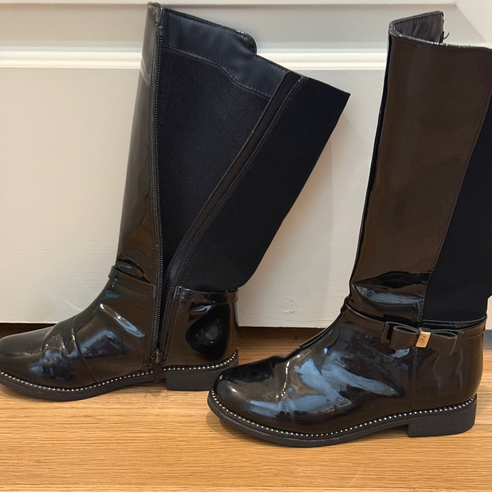 Girls Jeweled Tall Boots - Black